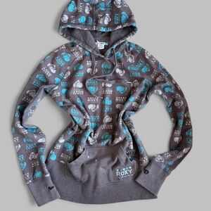 Roxy Brown and Blue Patterned Hoodie